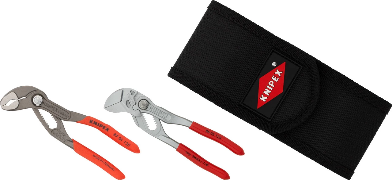 KNIPEX Set De Pinces Cobra Et Mini Clef à Pinces Pochette Pour Ceinture 3 KNIPEX Set De Pinces Cobra Et Mini Clef à Pinces Pochette Pour Ceinture